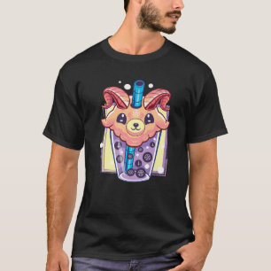 Camiseta Kawaii Pastel Gótico Creepy Baphomet Boba Bubble T
