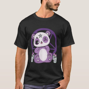 Camiseta Kawaii Pastel Gótico Panda Creepy Witchy Anime Ota