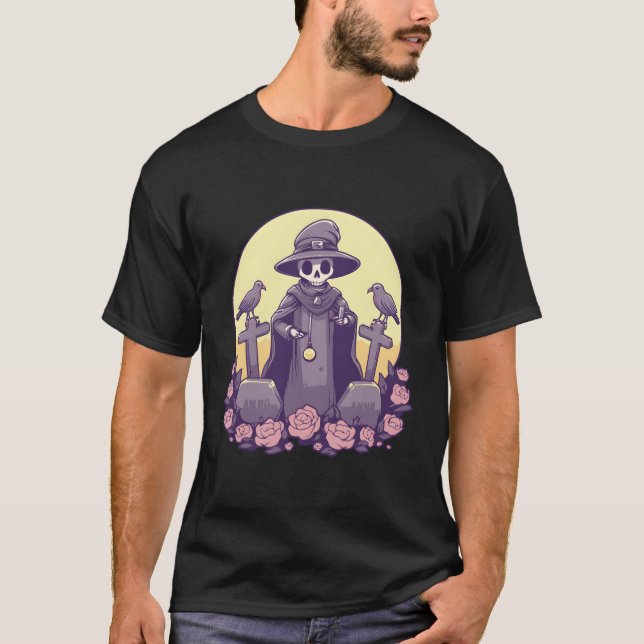 Camiseta Kawaii Pastel Gótico Witchy Death Grim (Frente)