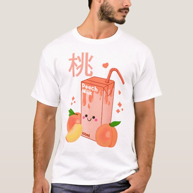 Camiseta Kawaii Peach milk (Frente)