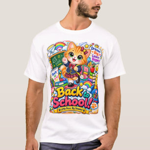 Camiseta Kawaii Pinguim de Volta à Escola