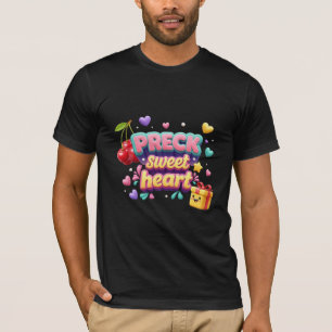 Camiseta Kawaii PRECK Sweet Heart Tipografia 3D