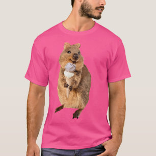Camiseta Kawaii Quokka comendo Sorvete Cone
