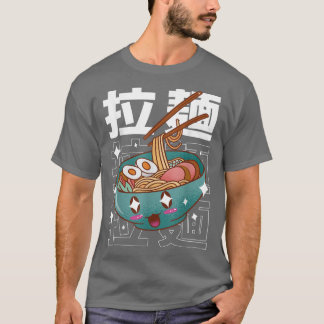 Camiseta Kawaii Ramen Bowl Noodles Japonês Gráfico de Bonit