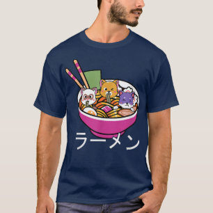 Camiseta Kawaii Ramen Cat Bowl Cute Neko Anime Amantes 849