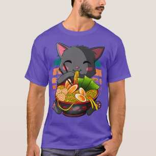 Camiseta Kawaii Ramen Cat, Névoa japonesa, anime engraçado