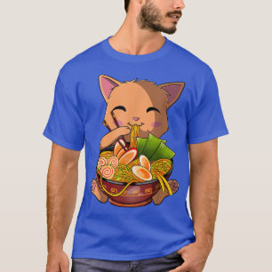 Camiseta Kawaii Ramen Cat, Névoa japonesa, anime engraçado