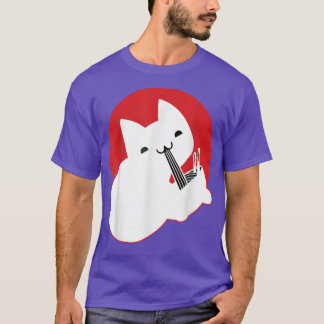 Camiseta Kawaii Ramen Cat Noodles Japoneses Amam Japonês A