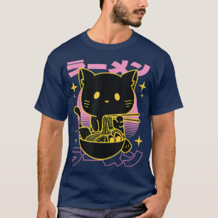 Camiseta Kawaii Ramen Cat Otaku Anime Manga 