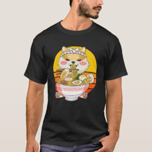 Camiseta Kawaii Ramen Cute Anime Dog Corgi Noodles Japonese