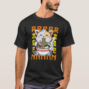 Camiseta Kawaii Ramen Cute Anime Otaku Cat Neko Japonês N