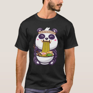 Camiseta Kawaii Ramen Cute Anime Panda Otaku Japonês Noodl