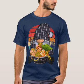 Camiseta Kawaii Ramen Gnome, Japonês Neko Noodle Funny Ani