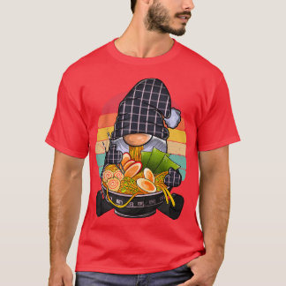 Camiseta Kawaii Ramen Gnome, Japonês Neko Noodle Funny Ani