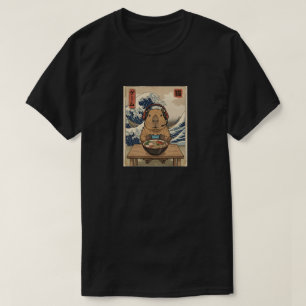 Camiseta kawaii ramen japonês Capybara jogos retrô