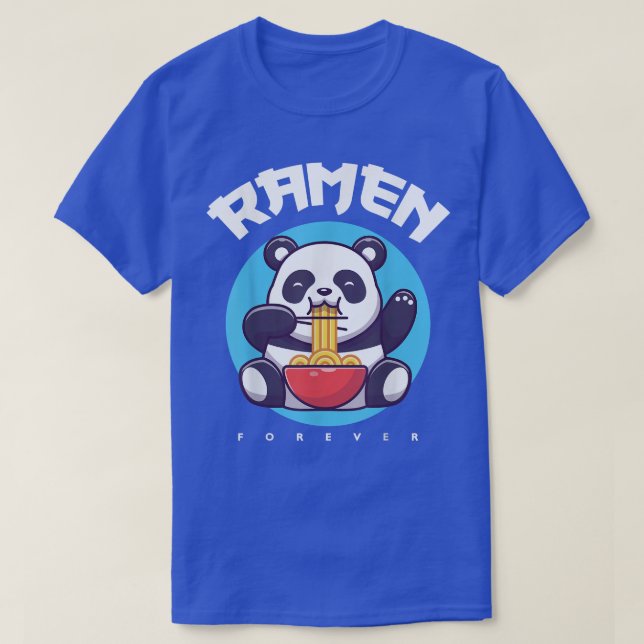 Camiseta Kawaii Ramen Japonês Noodles Cute Panda Noo (Frente do Design)
