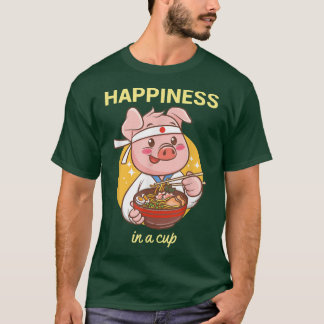 Camiseta Kawaii Ramen Japonês Noodles Cute Piglet Não