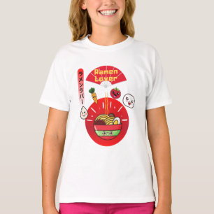 CAMISETA KAWAII RAMEN LOVER ESTILO DE COMIDA FELIZ