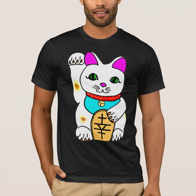 Camiseta Kawaii Rave Lucky Cat Maneki Neko (Frente)