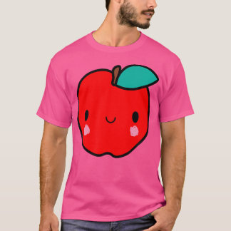Camiseta Kawaii Red Apple Para Crianças Estilo Unisex Boys