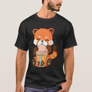 Camiseta Kawaii Red Panda Boba Tea Bubble Tea Anime