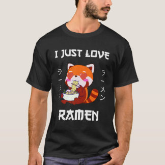 Camiseta Kawaii Red Panda Come Ra Eu Amo Ra Japonês S
