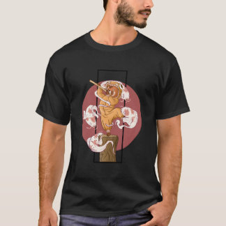 Camiseta Kawaii Red Panda With Japanese Koi Ghosts