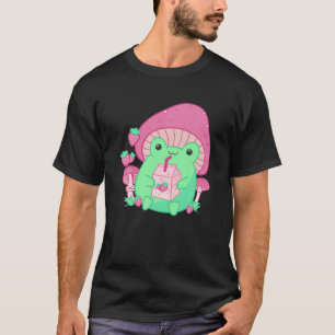 Camiseta Kawaii Sapo Cottagecore Estético Leite de Morango