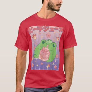 Camiseta Kawaii Sapo Japonês Morango Leite Japão Mushroo