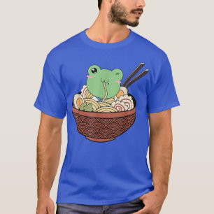 Camiseta Kawaii Sapo Ramen Mostra Teen Girls Cottagecore Ae