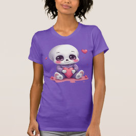 Camiseta Kawaii Skeleton Holding Heart