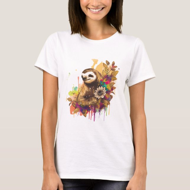 Camiseta Kawaii Sloth. (Frente)