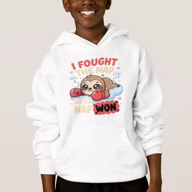 Camiseta Kawaii Sloth I Fought The Nap Funny Sleeping Humor (Frente)