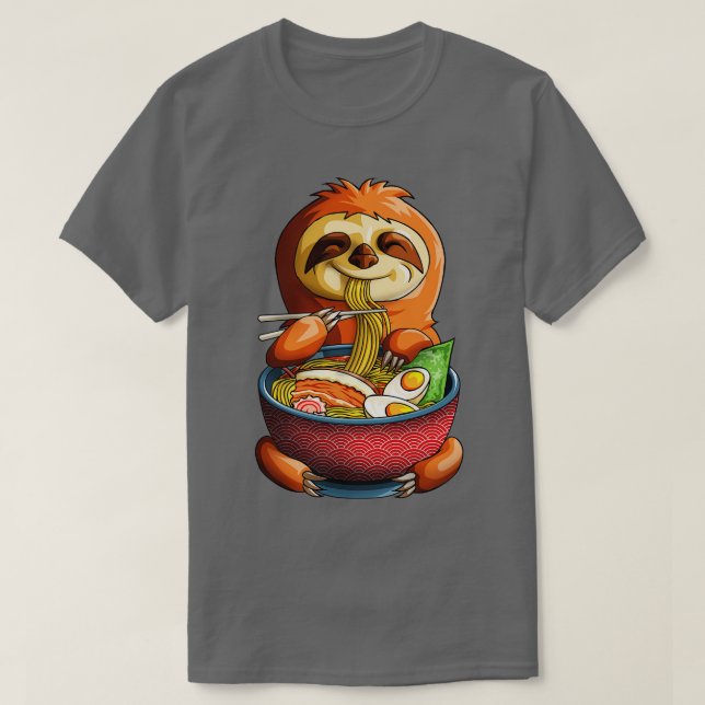 Camiseta Kawaii Sloth Noodles Cute Sloth Ramen Otaku Weeab (Frente do Design)