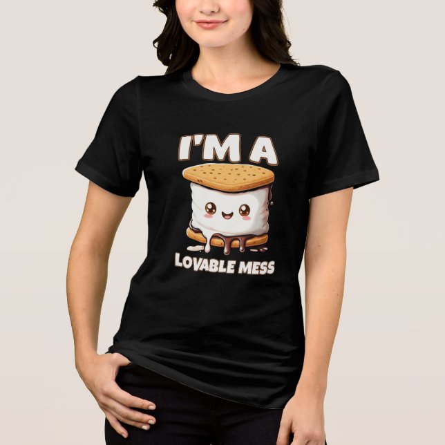 Camiseta Kawaii S'mores Eu Sou uma Bagunça Adorável Marshma (Frente)