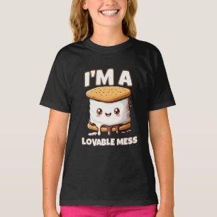 Camiseta Kawaii S'mores Eu Sou uma Bagunça Adorável Marshma