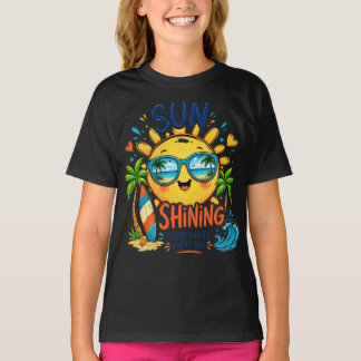 Camiseta Kawaii Sol Brilhando – Cute Summer Sunshi