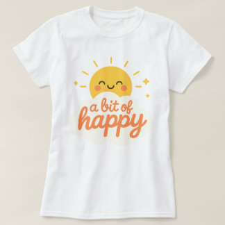 Camiseta Kawaii sorrindo Sol Encarado Um Pouco Feliz