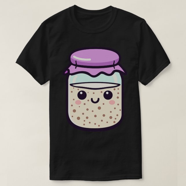 Camiseta Kawaii Sourdough Starter 1 (Frente do Design)