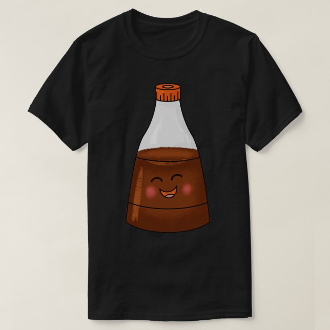 Camiseta Kawaii Soy Sauce Bottle (Frente do Design)