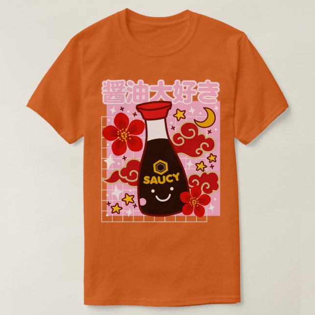 Camiseta Kawaii Soy Sauce Cute I Love Shoyu Japonês tot (Frente do Design)