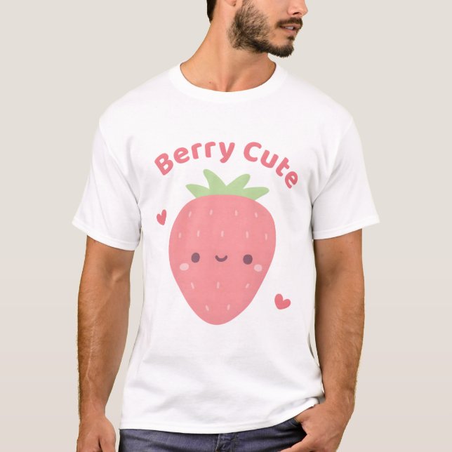 Camiseta Kawaii Strawberry, Berry Cute Pun (Frente)