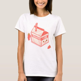 Camiseta Kawaii Strawberry Milk Carton - Cute Aesthetic Art
