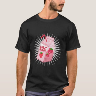 Camiseta Kawaii Strawberry milk Engraçado Anime Otaku Japon