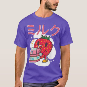Camiseta Kawaii Strawberry milk Milksha japonês dos anos 90