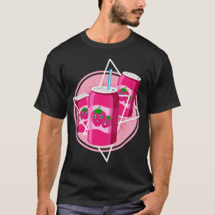 Camiseta Kawaii Strawberry Soda Aestético Japenese Kanji