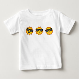 Camiseta Kawaii Sun com óculos Sunglass Happy Emoji Faces