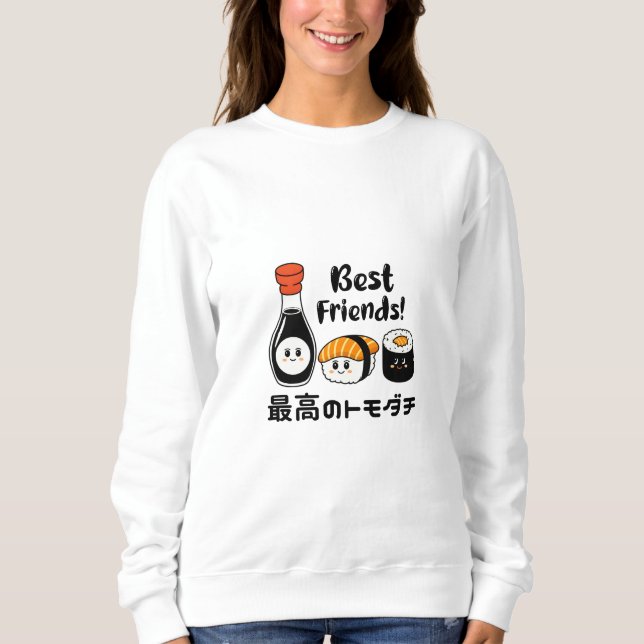Camiseta Kawaii Sushi Amigos Japão (Frente)