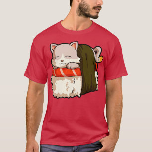 Camiseta Kawaii Sushi Cat Cute Neko Cat Lover Otaku Japane