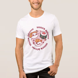 Camiseta kawaii sushi com citações engraçadas para amante n
